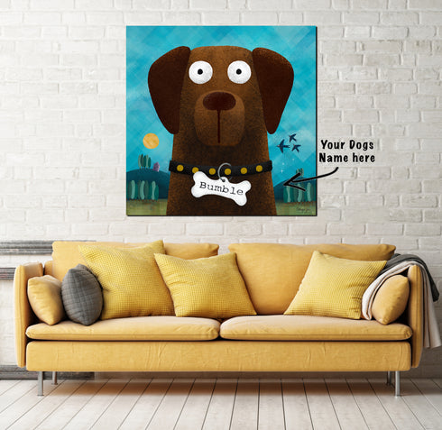 Chocolate Labrador - Personalised Pooch Art Canvas